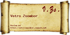 Vetro Zsombor névjegykártya